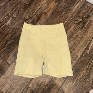 Fabletics Women's Light Yellow Bike Shorts